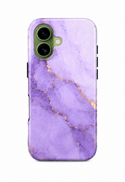 For iPhone 16 Magsafe Marble Pattern Dual Layer Protective Case – Purple