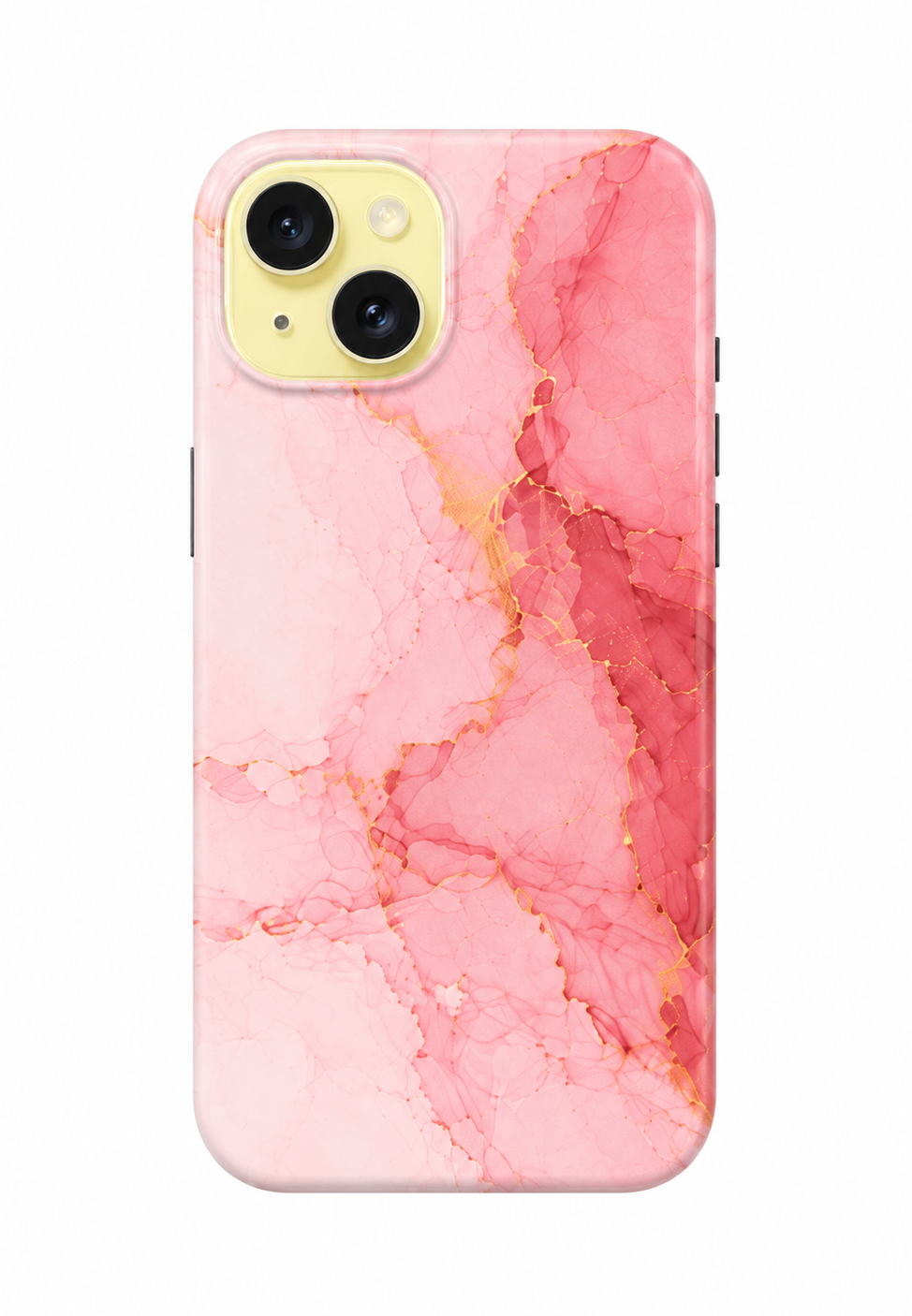For iPhone 15 Magsafe Marble Pattern Dual Layer Protective Case – Pink