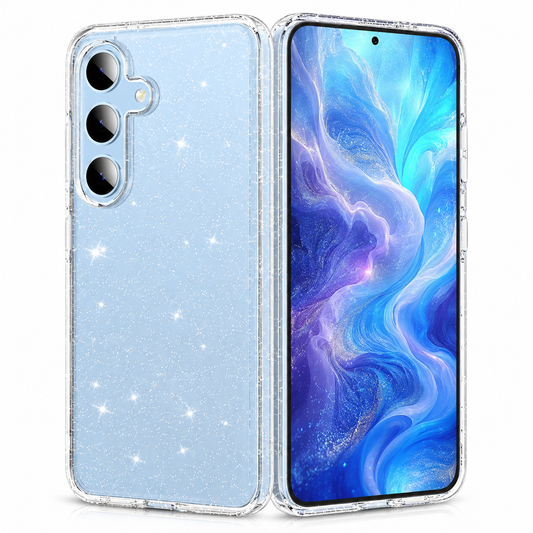 For Samsung Galaxy S25 FE Clear Glitter Case – Sparkling Shockproof Slim Protective Cover
