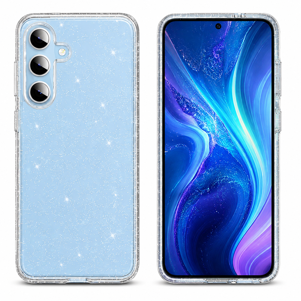 For Samsung Galaxy S25 FE Clear Glitter Case – Sparkling Shockproof Slim Protective Cover