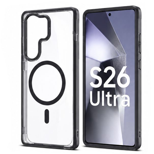 For Samsung Galaxy S26 Ultra Clear MagSafe Case – Crystal Clear Shockproof Protective Cover with Strong Magnetic Alignment,Wireless Charging Compatible