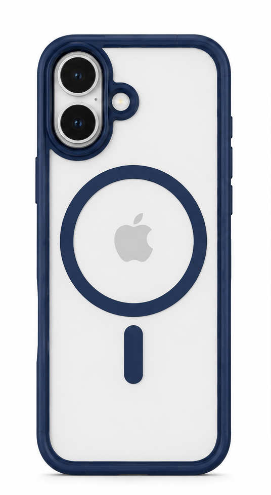 For iPhone 17 Navy Blue MagSafe Compatible Clear Case Shockproof Anti Drop