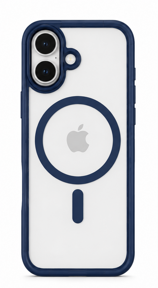 For iPhone 17 Navy Blue MagSafe Compatible Clear Case Shockproof Anti Drop