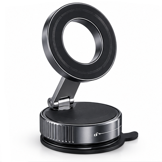 Magsafe Car Phone Holder 360° Rotating Foldable Dashboard Mount – Black