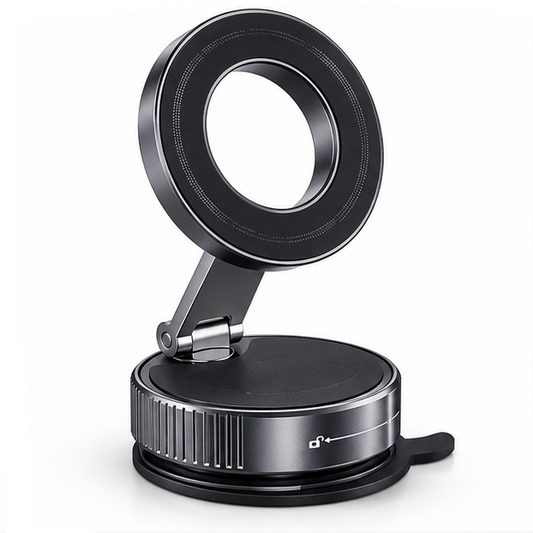 Magsafe Car Phone Holder 360° Rotating Foldable Dashboard Mount – Black