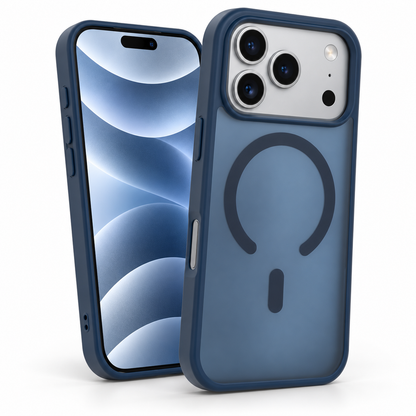 For Apple iPhone 18 Pro Max Case Magsafe Wireless Charging Compatible – Smoky Clear Shockproof Protective Cover – Blue