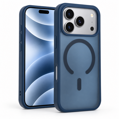 For Apple iPhone 18 Pro Max Case Magsafe Wireless Charging Compatible – Smoky Clear Shockproof Protective Cover – Blue