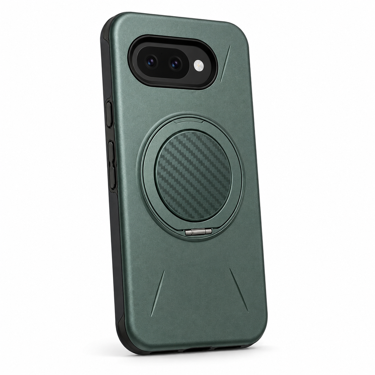 For Google Pixel 10a Dark Green Magsafe Spin Grip Phone Case