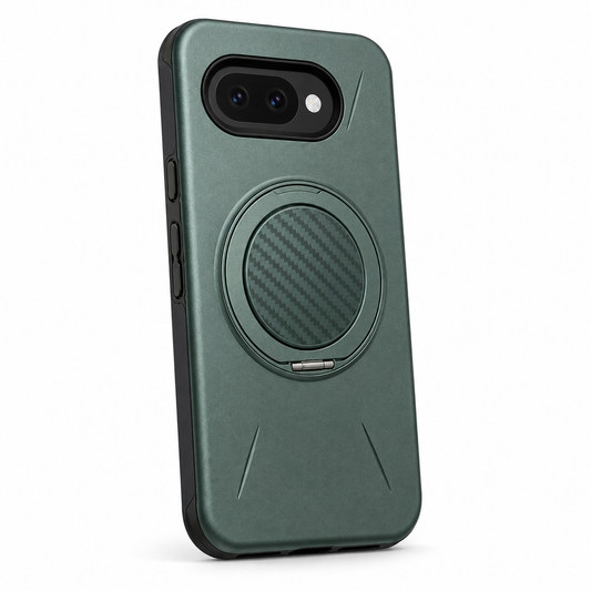 For Google Pixel 10a Dark Green Magsafe Spin Grip Phone Case