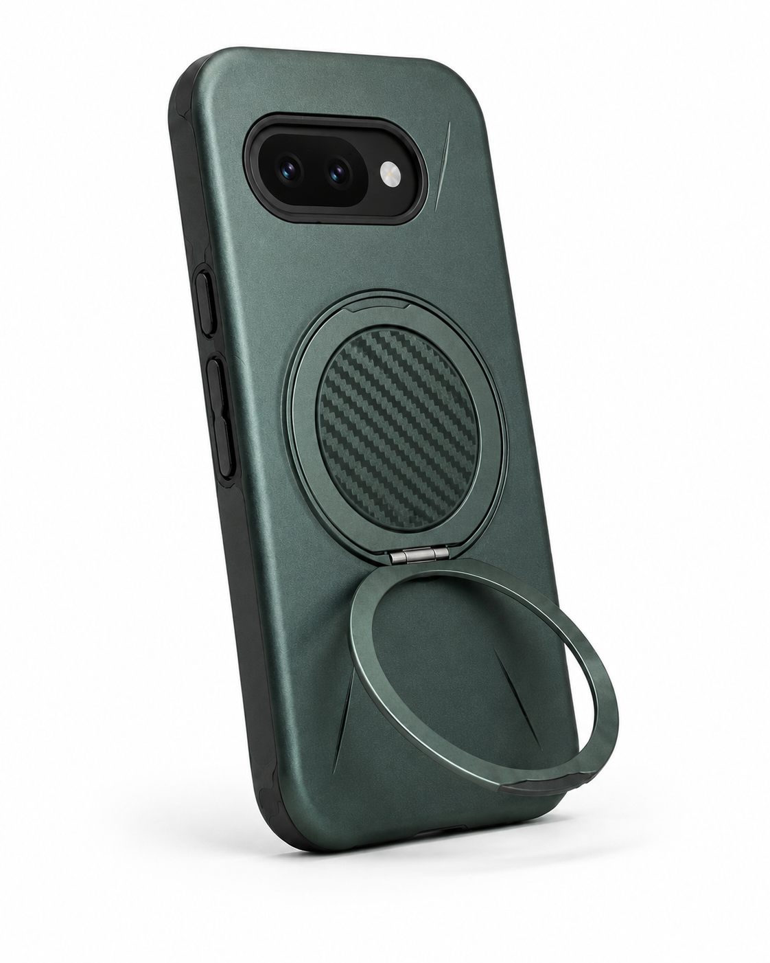 For Google Pixel 10a Dark Green Magsafe Spin Grip Phone Case