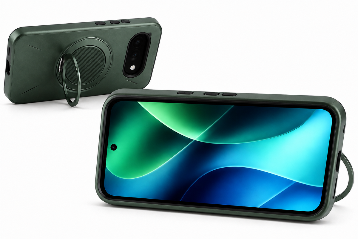 For Google Pixel 10a Dark Green Magsafe Spin Grip Phone Case