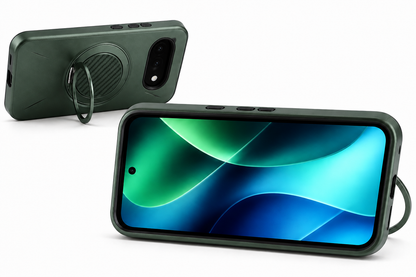 For Google Pixel 10a Dark Green Magsafe Spin Grip Phone Case