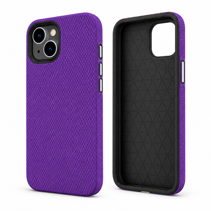 For iPhone 13 Rugged Shockproof Case –Purple  Dual Layer Slim Protective Back Cover