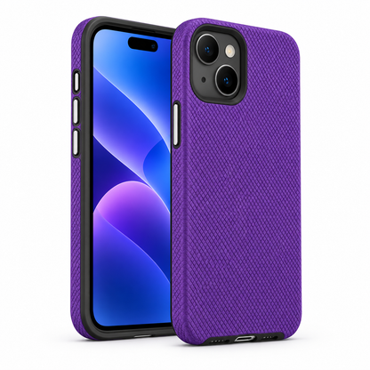 For iPhone 13 Rugged Shockproof Case –Purple  Dual Layer Slim Protective Back Cover