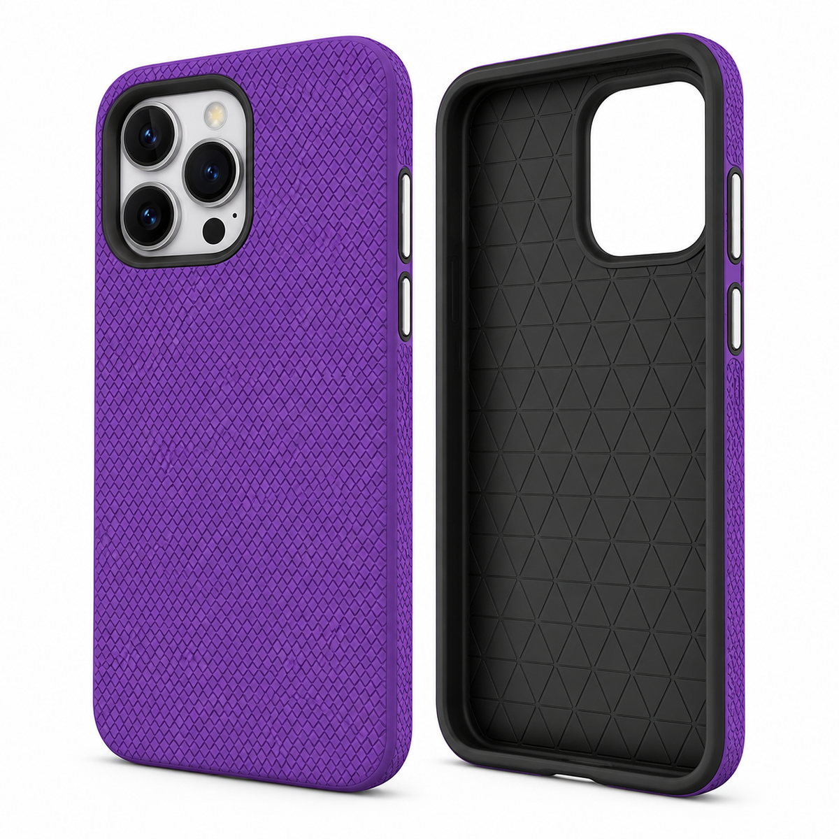 For iPhone 16 Pro Max Rugged Shockproof Case – Dual Layer Protective Cover Purple