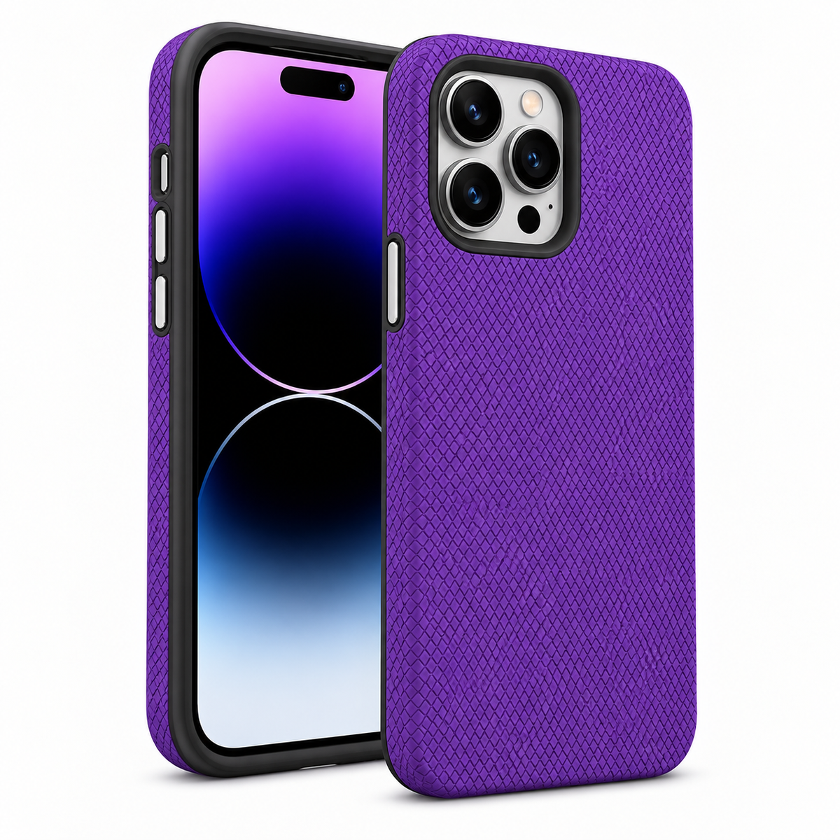 For iPhone 16 Pro Max Rugged Shockproof Case – Dual Layer Protective Cover Purple