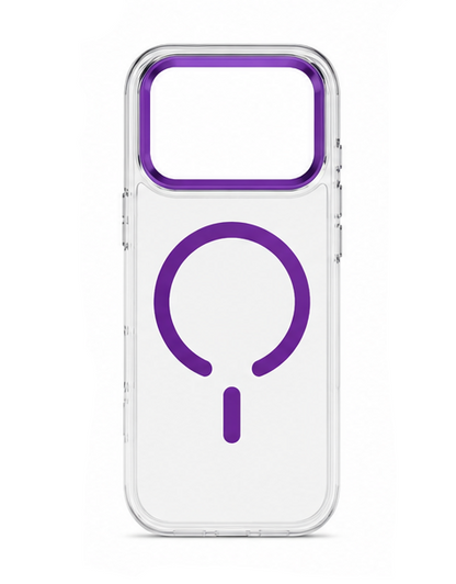For iPhone 17 Pro Max MagSafe Case – Clear Protective Cover,Purple Edge