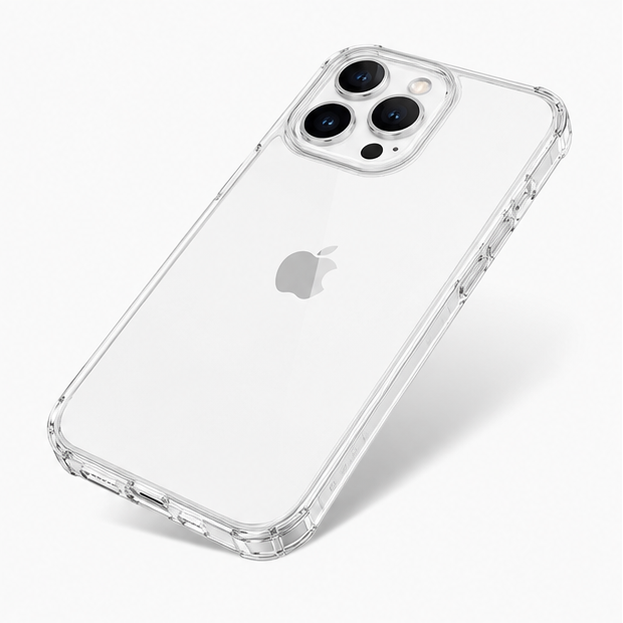 For iPhone 16 Pro Max Crystal Clear Shockproof Case + 1 X Tempered Glass Screen Protector