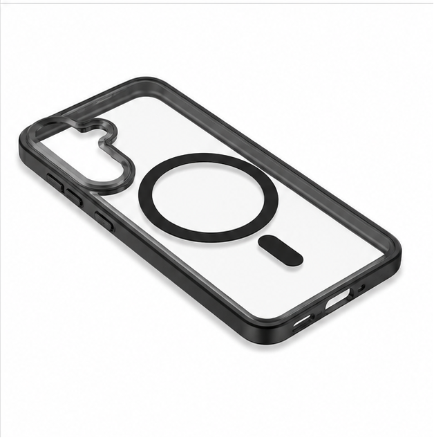 For Samsung Galaxy S24+Plus Magsafe Clear Case – MagSafe Compatible Shockproof Protective Cover (Black)