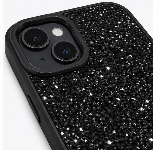 Glitter Protective Case for iPhone 15 – Shockproof Slim Fit Sparkle Back Cover (Black)