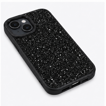 Glitter Protective Case for iPhone 15 – Shockproof Slim Fit Sparkle Back Cover (Black)