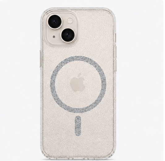 For iPhone 15 Glitter Clear MagSafe Case – Shockproof Slim Protective Cover