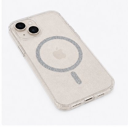 For iPhone 15 Glitter Clear MagSafe Case – Shockproof Slim Protective Cover
