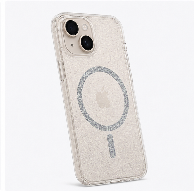 For iPhone 15 Glitter Clear MagSafe Case – Shockproof Slim Protective Cover