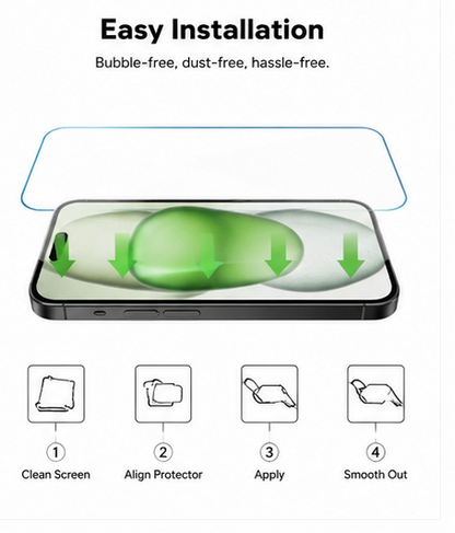 2-Pack For iPhone 15 Plus Tempered Glass Screen Protectors