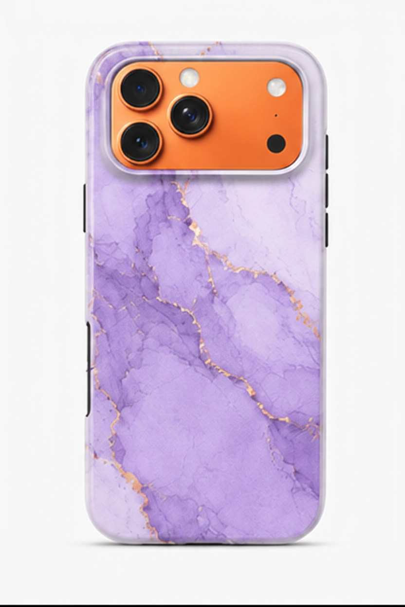For iPhone 17 Pro Max Magsafe Marble Pattern Dual Layer Protective Case – Purple