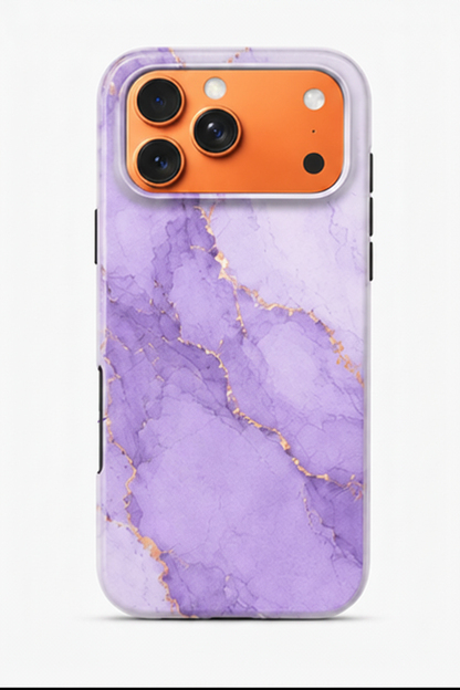For iPhone 17 Pro Max Magsafe Marble Pattern Dual Layer Protective Case – Purple