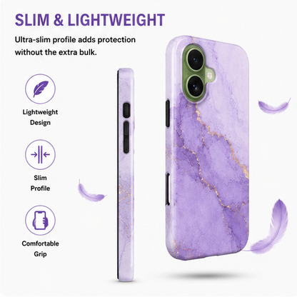 For iPhone 16 Magsafe Marble Pattern Dual Layer Protective Case – Purple