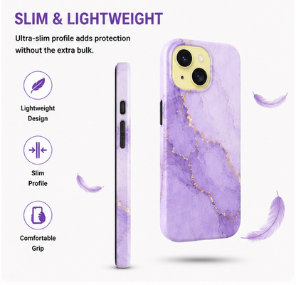 For iPhone 13 Magsafe Marble Pattern Dual Layer Protective Case – Purple