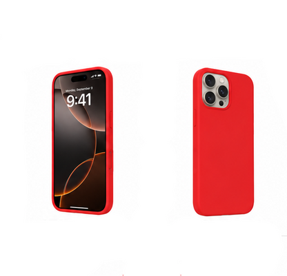 For iPhone 13 Pro Silicone Case -Red, Slim Fit Cover