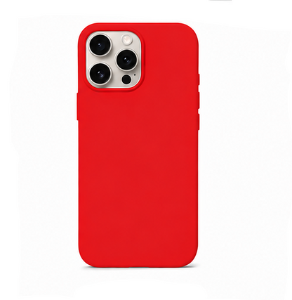 For iPhone 16 Pro Max Red Silicone Shockproof Case + 2 Pack Tempered Glass Screen Protectors | Soft Touch Protective Cover | Red