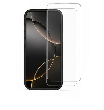 For iPhone 15 Pro Max Silicone Shockproof Case + 2 Pack Tempered Glass Screen Protectors | Soft Touch Protective Cover | Black