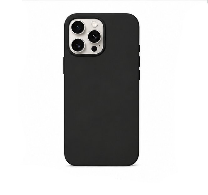 For iPhone 15 Pro Max Silicone Shockproof Case + 2 Pack Tempered Glass Screen Protectors | Soft Touch Protective Cover | Black