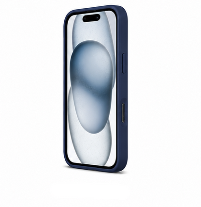 For iPhone 15 Navy Blue Silicone Shockproof Case + 2 Pack Tempered Glass Screen Protectors | Soft Touch Protective Cover | Navy Blue