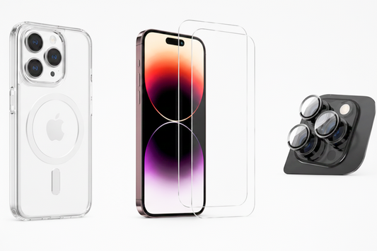 For iPhone 16 Pro Max MagSafe Clear Case Bundle with 2 Tempered Glass Screen Protectors & Camera Lens Protector – Shockproof Crystal Clear Protective Cover