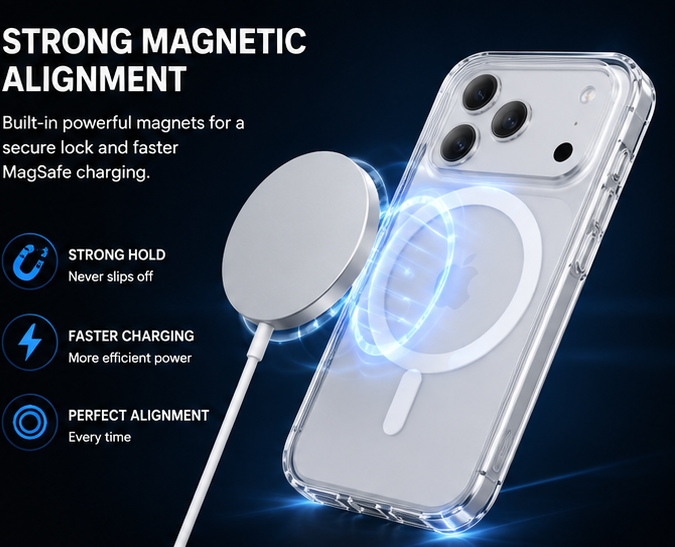 iPhone 17 Pro Max Clear MagSafe Case – Transparent Shockproof