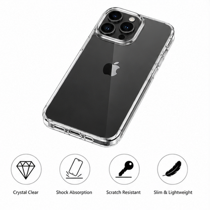 For iPhone 13 Pro Crystal Clear Shockproof Phone Case + 2 Pack Tempered Glass Screen Protectors |Shockproof | Scratch Resistant