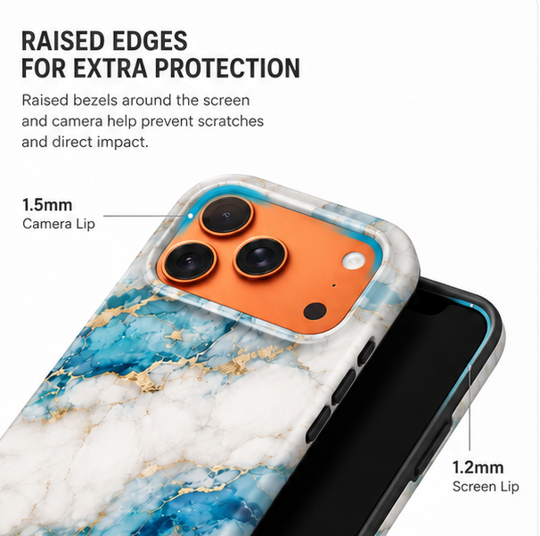 For iPhone 17 Pro Max Magsafe Marble Pattern Dual Layer Protective Case – BlueWhite