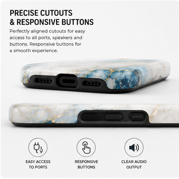 For iPhone 13 Magsafe Marble Pattern Dual Layer Protective Case – BlueWhite