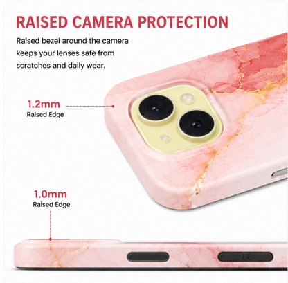 For iPhone 15 Magsafe Marble Pattern Dual Layer Protective Case – Pink