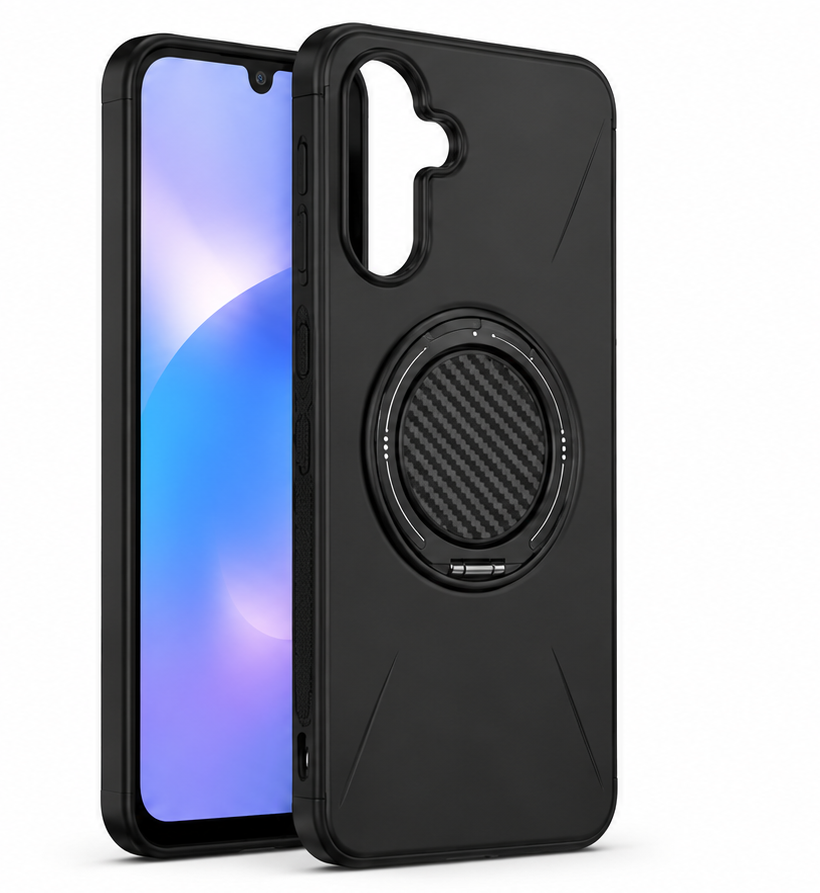 For Samsung Galaxy A16 Magsafe Case Spin Grip Black Phone Cover