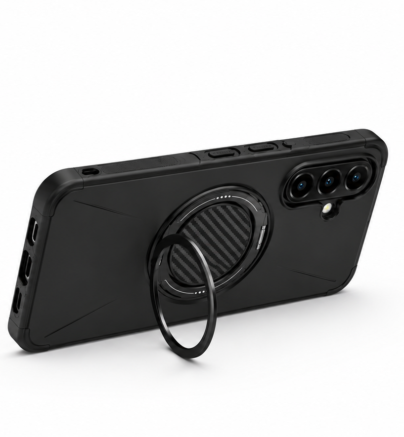 For Samsung Galaxy A16 Magsafe Case Spin Grip Black Phone Cover