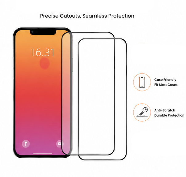 [2 Pack]Full Screen iPhone 15 Pro Max Tempered Glass Screen Protector