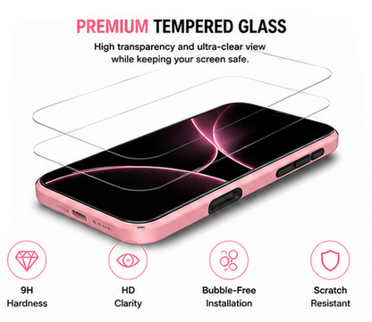 For iPhone 16 MagSafe Pink Spin Grip Ring Stand Case + 2 Pack Tempered Glass Screen Protectors
