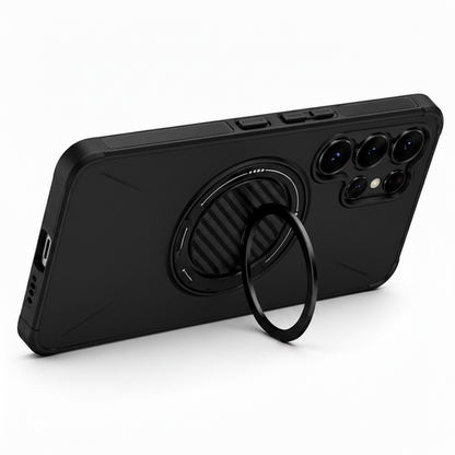 For Samsung Galaxy S22 Ultra Magsafe Case Spin Grip Black Phone Cover