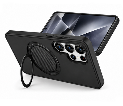 For Samsung Galaxy S22 Ultra Magsafe Case Spin Grip Black Phone Cover